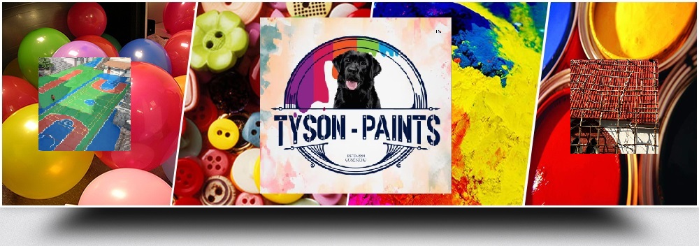 TYSON-PAINTS Banner - Balloons, Buttons, Paints
